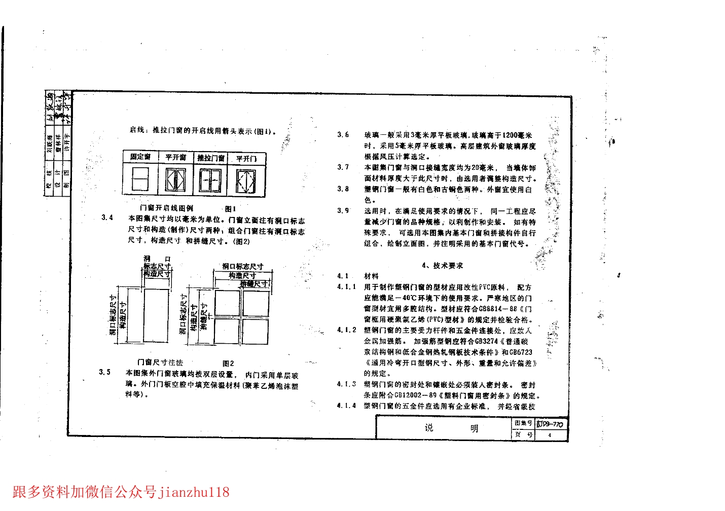 吉j93-770 塑钢门窗图集